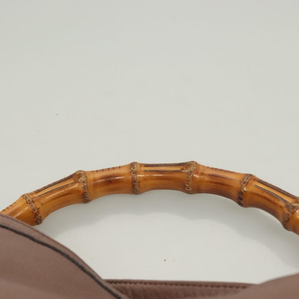 GUCCI Bamboo Hand Bag Leather 2way Pink Gold 282345 Auth ep9020 - Picture 8 of 16